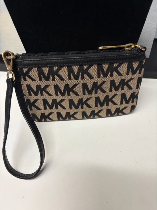 Michael Kors Handbags - Michael Kors Black Logo-Print Wristlet EUC